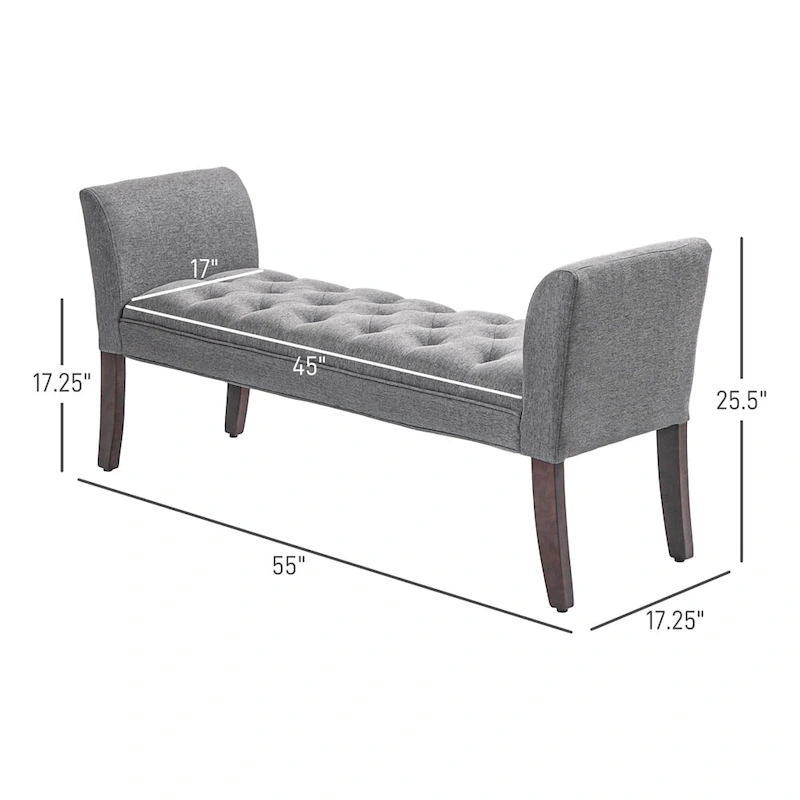 End of Bed Bench with Button Tufted Design,Upholstered Entryway Bench