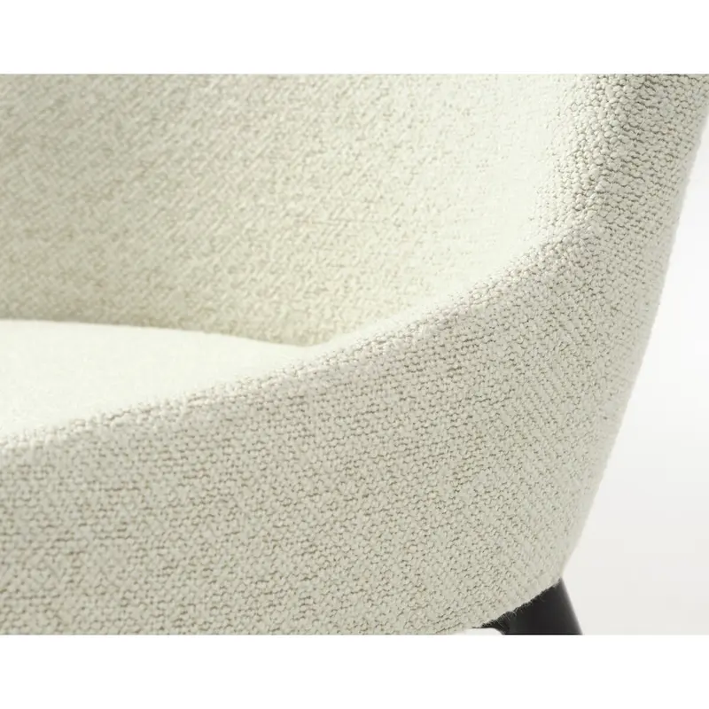 Rye Studio Boucle Dining Chairs with Black Steel Legs, Set of 2