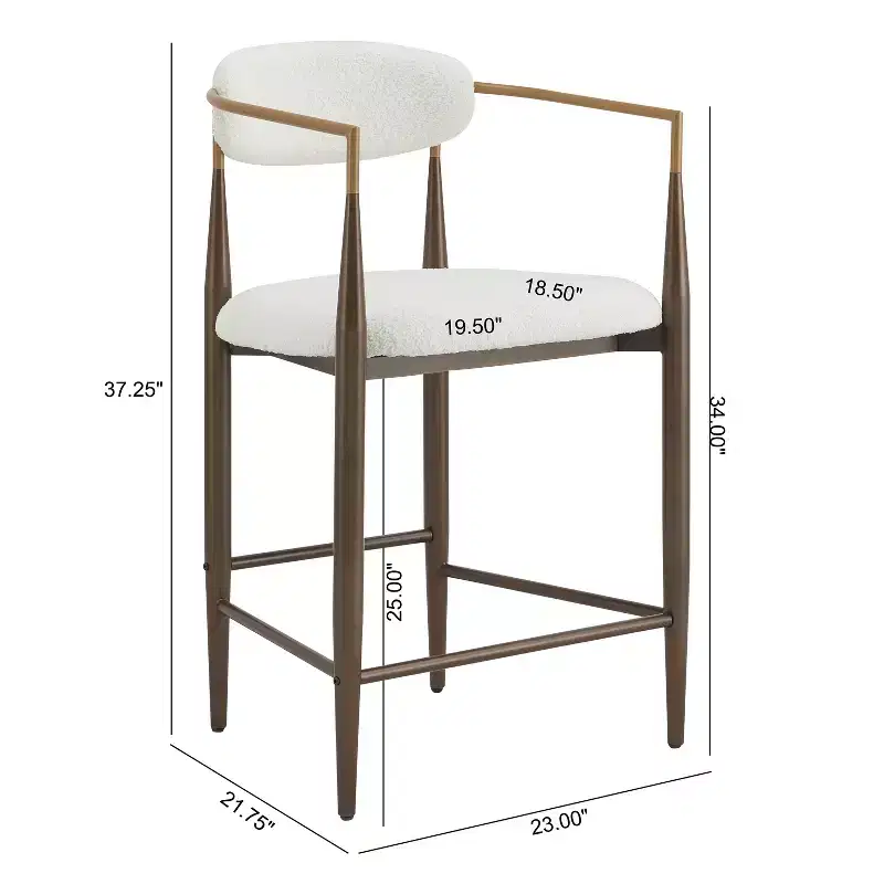 Christopher Knight Home Alger Modern Fabric Upholstered Iron 25 Inch Counter Stools (Set of 2)