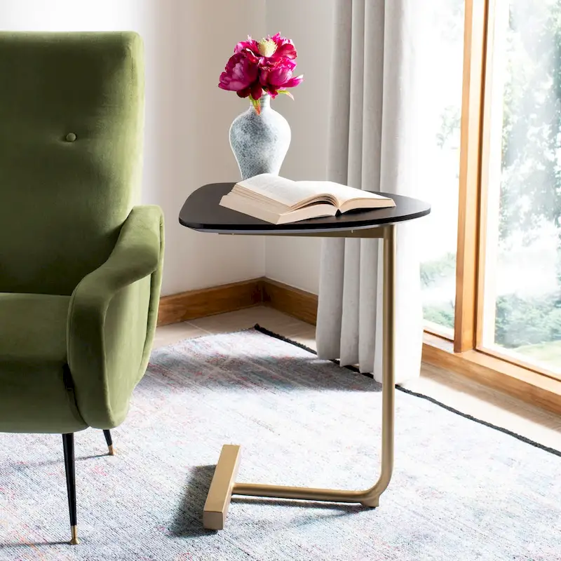 SAFAVIEH Marjorie C-Table-Black / Gold - 19 x 15 x 25 - 19Wx15Dx25H