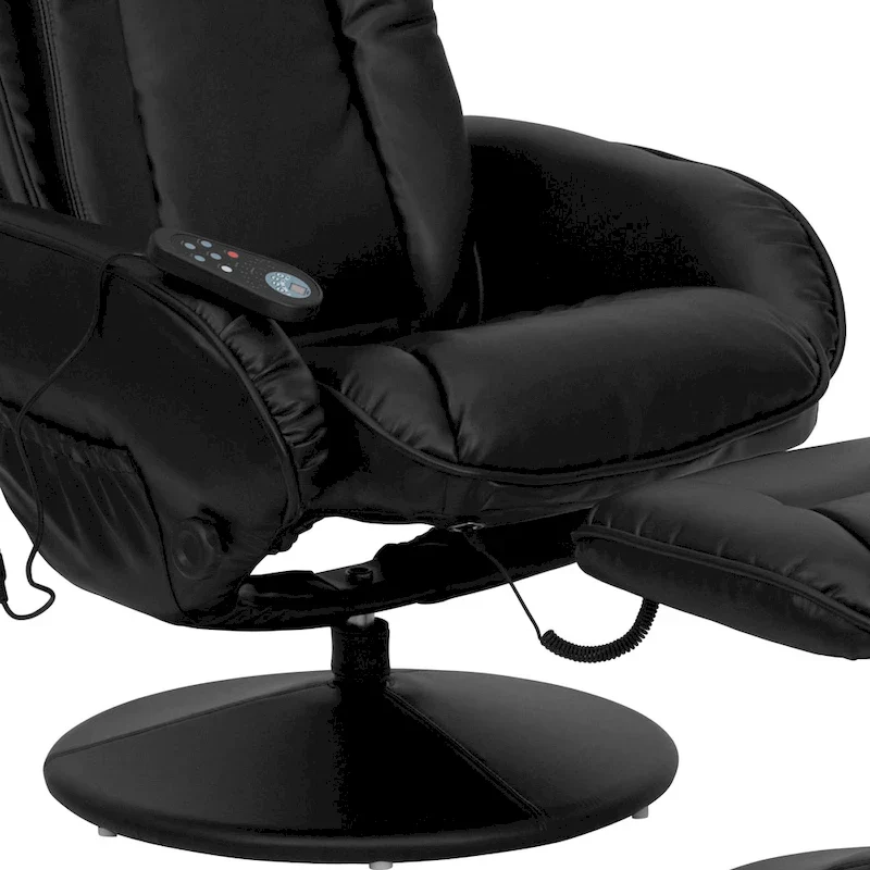 LeatherSoft Massaging Multi-Position Recliner w/Ottoman
