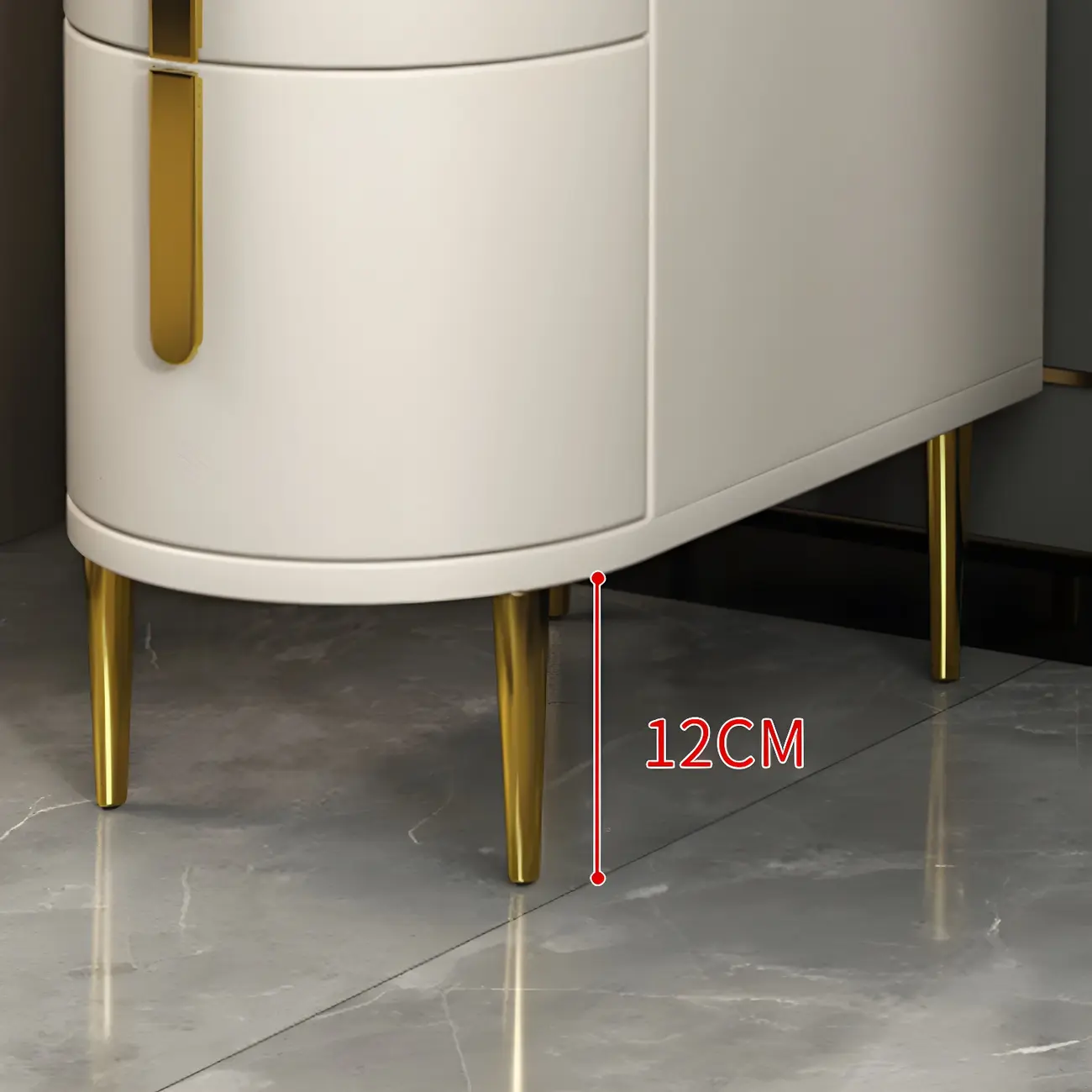 Modern Narrow Bedside Table with 3 Drawers