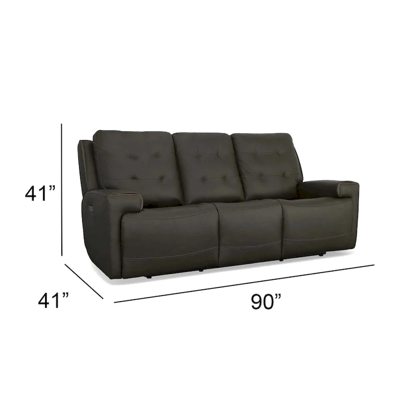 Iris Top Grain Leather Power Reclining Sofa with Power Headrests by Flexsteel