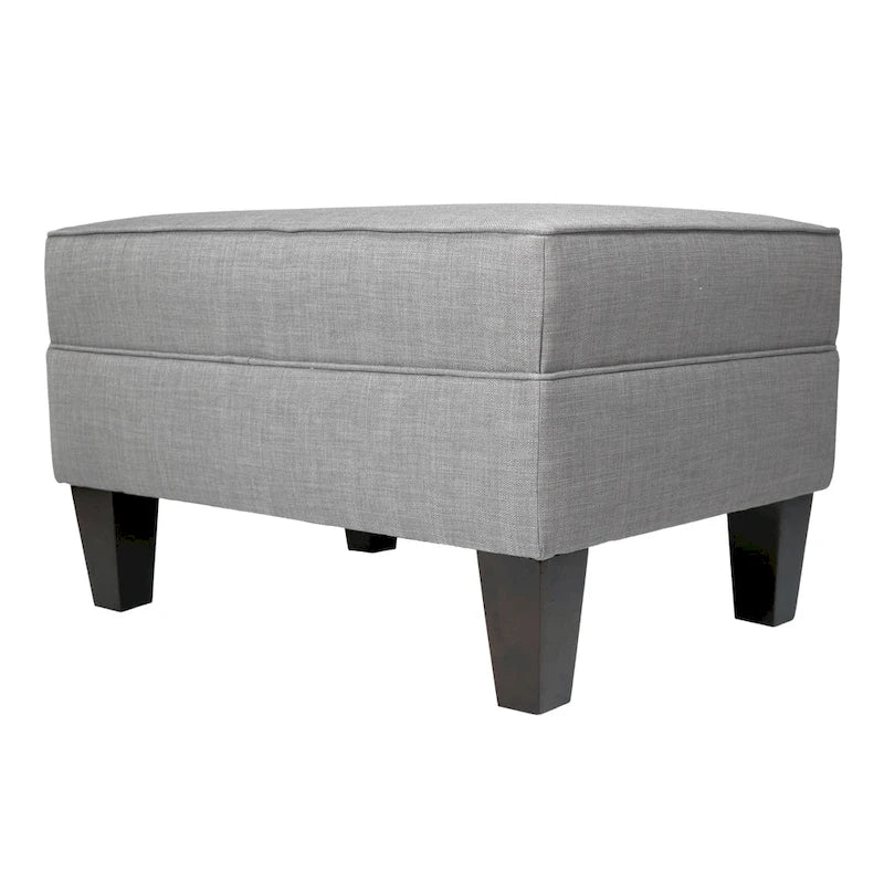 MJL Furniture Parker Fabric Upholstered Square Welted Ottoman