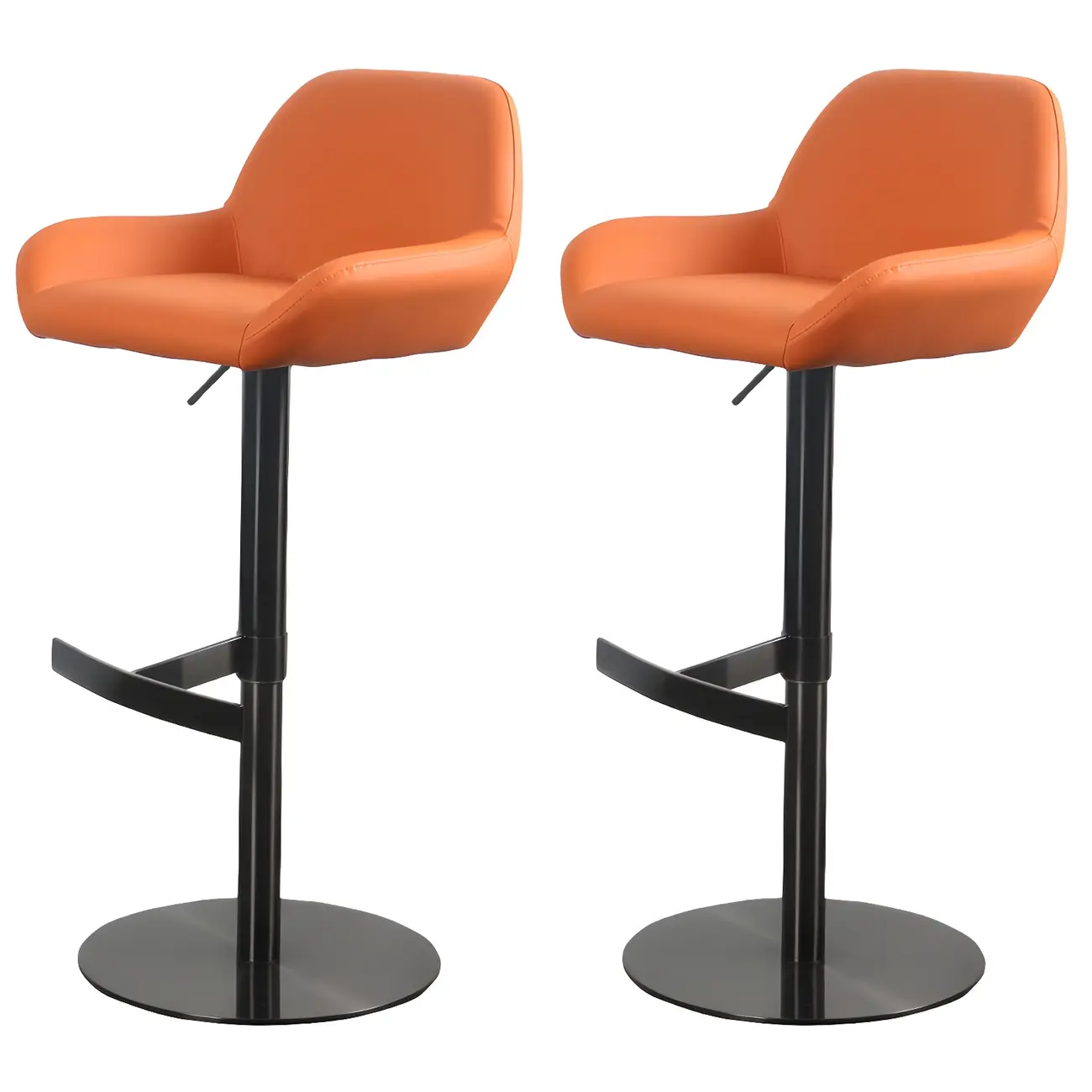 Glossy Metal Bucket Swivel Adjustable Bar Stools