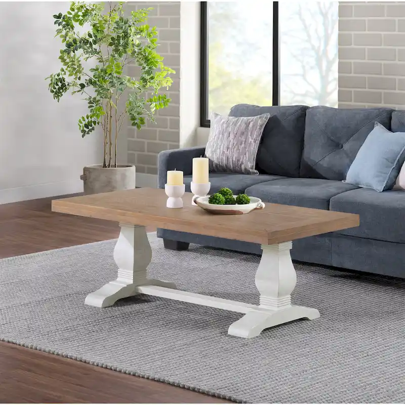 50 Solid Wood Pedestal Coffee Table