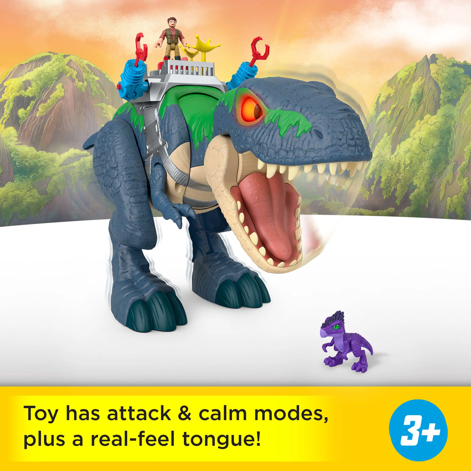 Fisher-Price Imaginext Jurassic World Rebirth Ultimate Action Chomp T. Rex Dino Toy & Action Figures