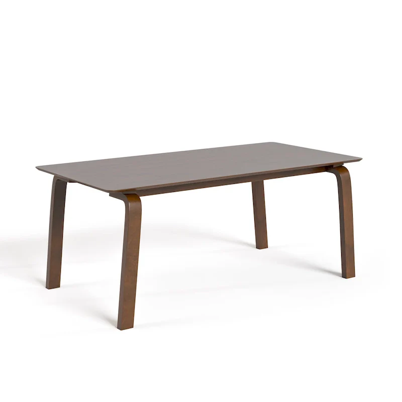 Beau I Mid-century Walnut 7-Piece Rectangle Dining Table Set