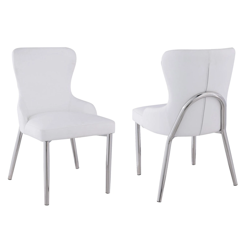 Somette Ema White Wing Back Side Chair (Set of 2)