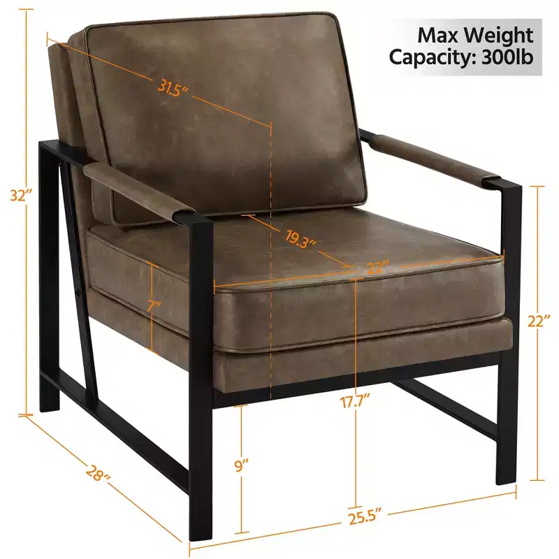 Yaheetech Retro Upholstered Accent Chair Arm Chair