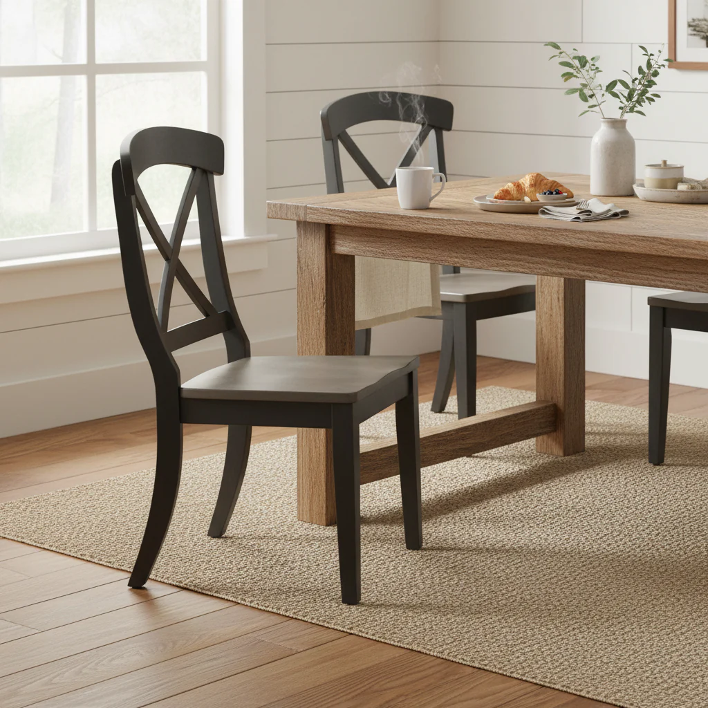 Antique Grey ransitional X-Back Dining Chair