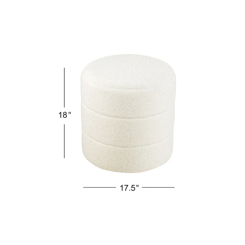 HomePop Upholstered Round Ottoman