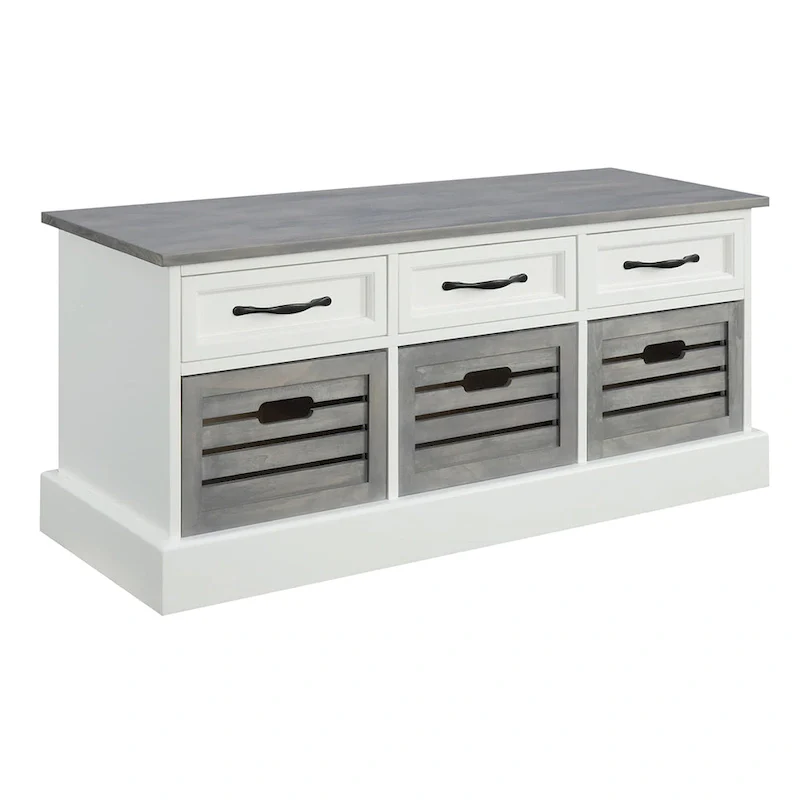 Traditional Wood Cabinet with Baskets