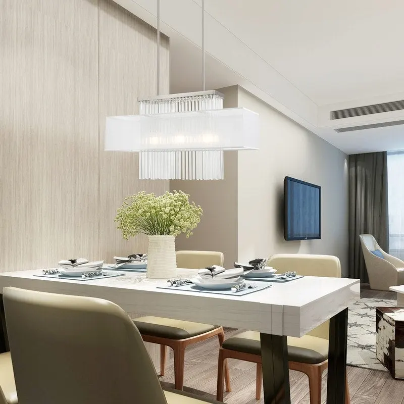 Livex Lighting 3-Light Linear Chandelier, 41143-91 - 30 L x 10 W x 26 -55 Adj. H