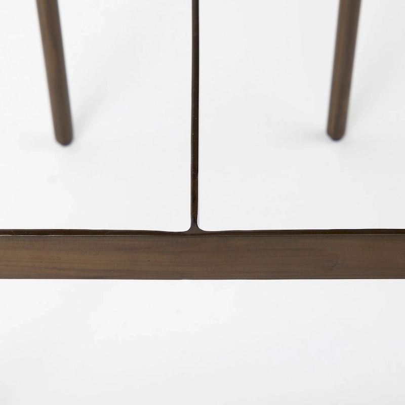 Millie Black Genuine Leather Seat with Nickel Metal Frame Counter Stool