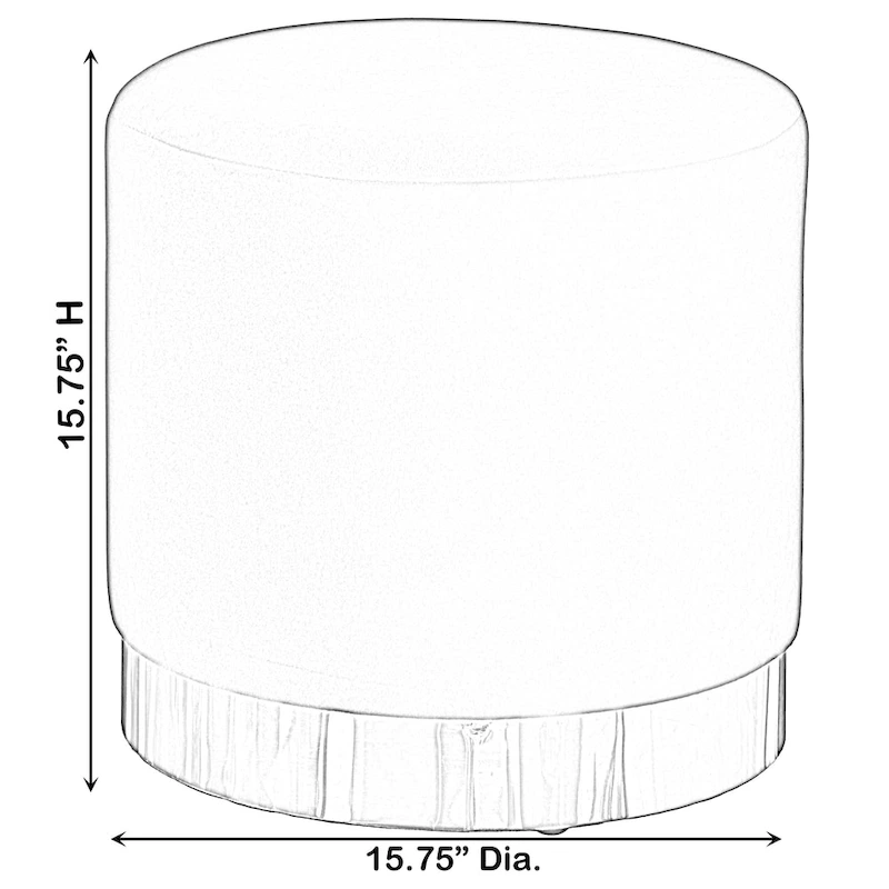 Modern Round Velvet Fabric Standard Ottoman Stool with Gold Base