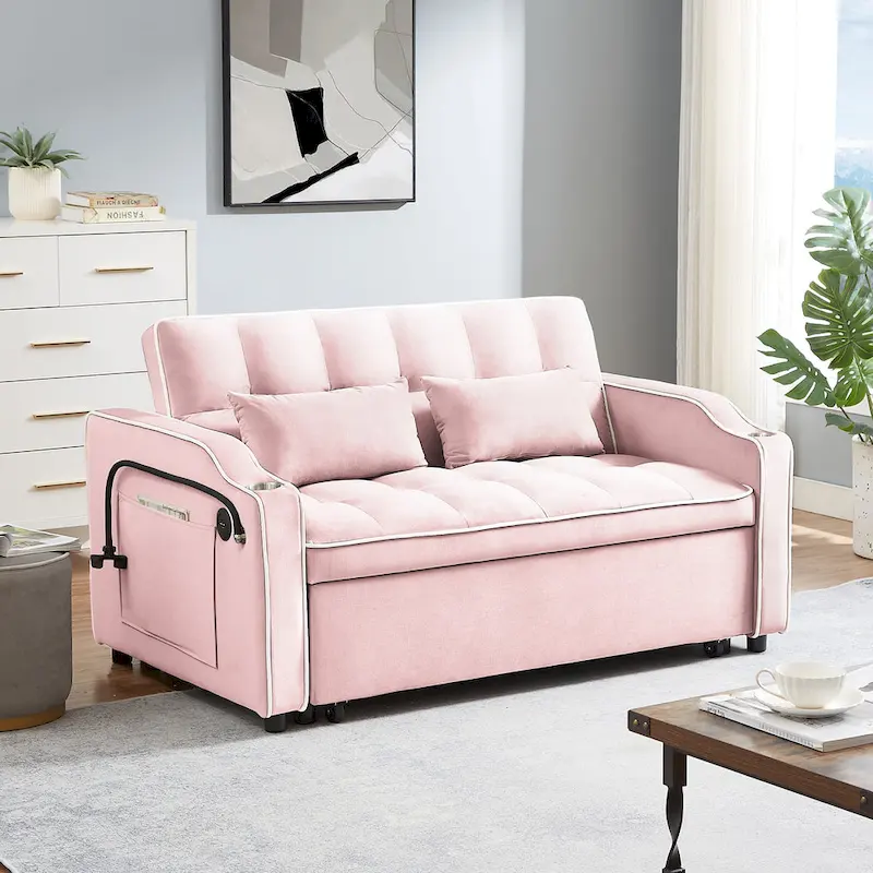 Modern sofa sofa sofa velvet pull-out bed