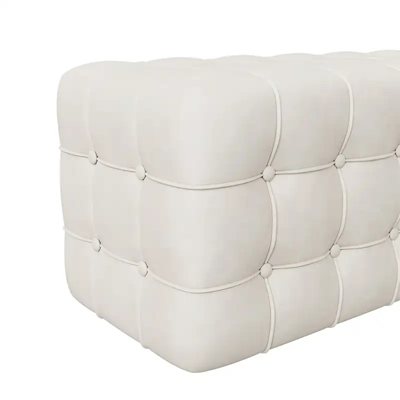 All Covered Velvet Upholstered Ottoman,Rectangular Footstool
