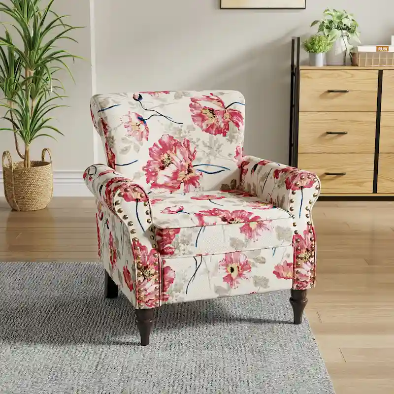 Living Room Armchair with Nailhead Trim - 29.9W x 29.9H x 32.9D