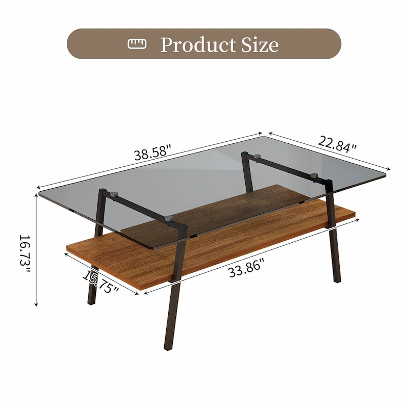 38.58 Rectangle Coffee Table with Modern Design