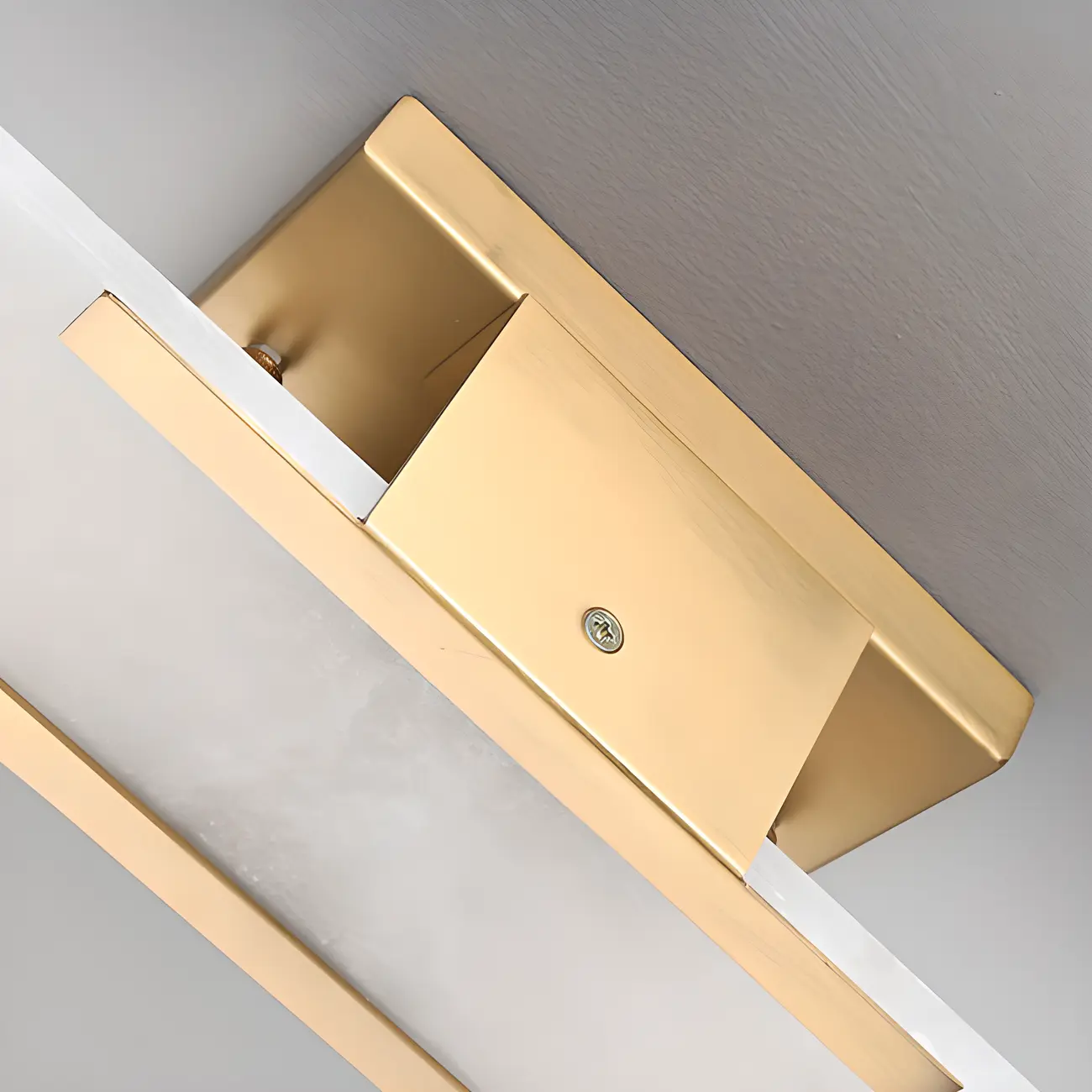 Modern Brass Oval Wall Light with Stone Chalk Shade