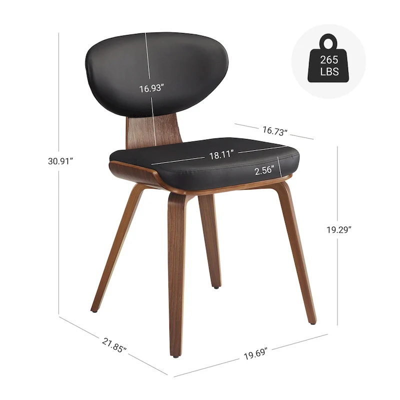 Art Leon Wood and PU Leather Dining Chair (Set of 2).