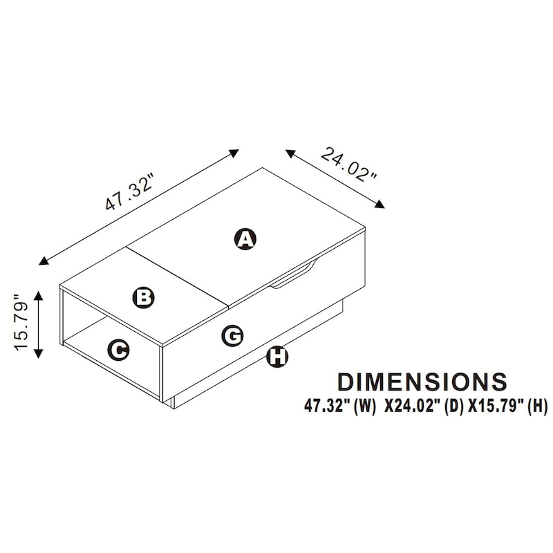 Uver Rustic 47-inch 1-Shelf Lift-top Coffee Table by Furniture of America