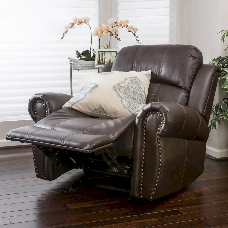 Charlie Bonded Leather Glider Recliner by Christopher Knight Home