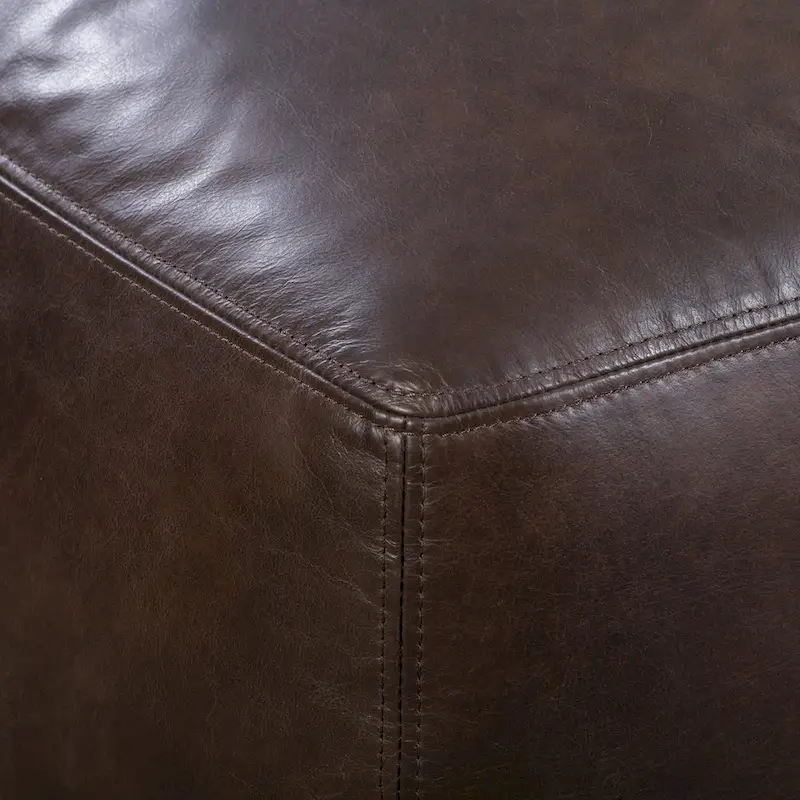 Poly & Bark Denver Leather Ottoman - Full Grain Genuine Italian Leather