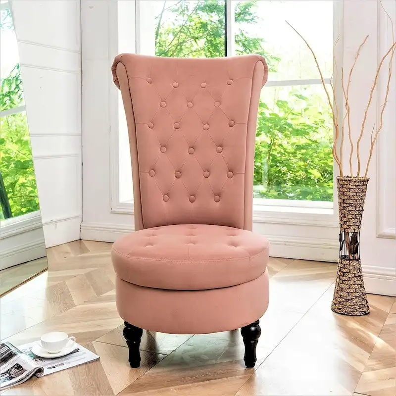 Gosser 20 Wide Velvet High Back Vanity Chair