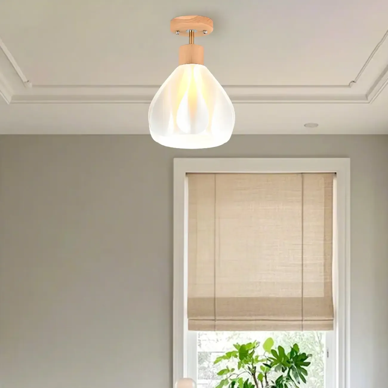 Natural Finish Coninal Ceiling Light for Indoor Spaces