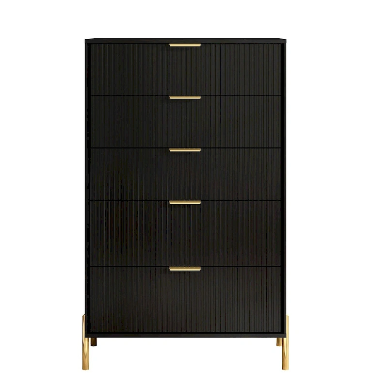 Modern 30  5-Drawer Chest with Metal Handles