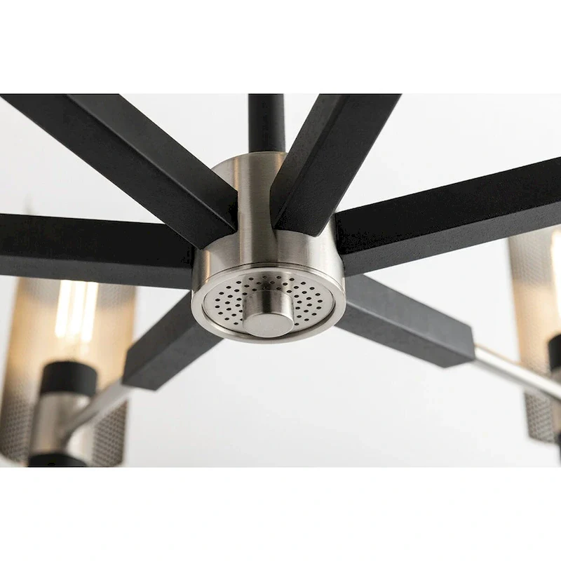 Pilsen 6-light Carbide Black with Satin Nickel Accents Pendant