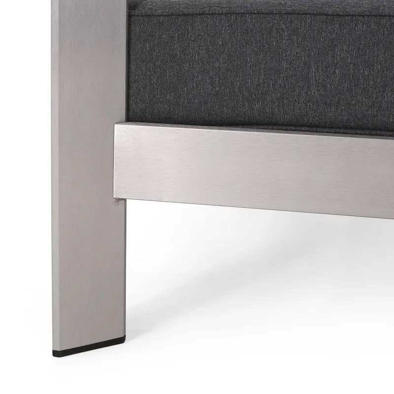 Aviara Aluminum Loveseat and Coffee Table by Christopher Knight Home