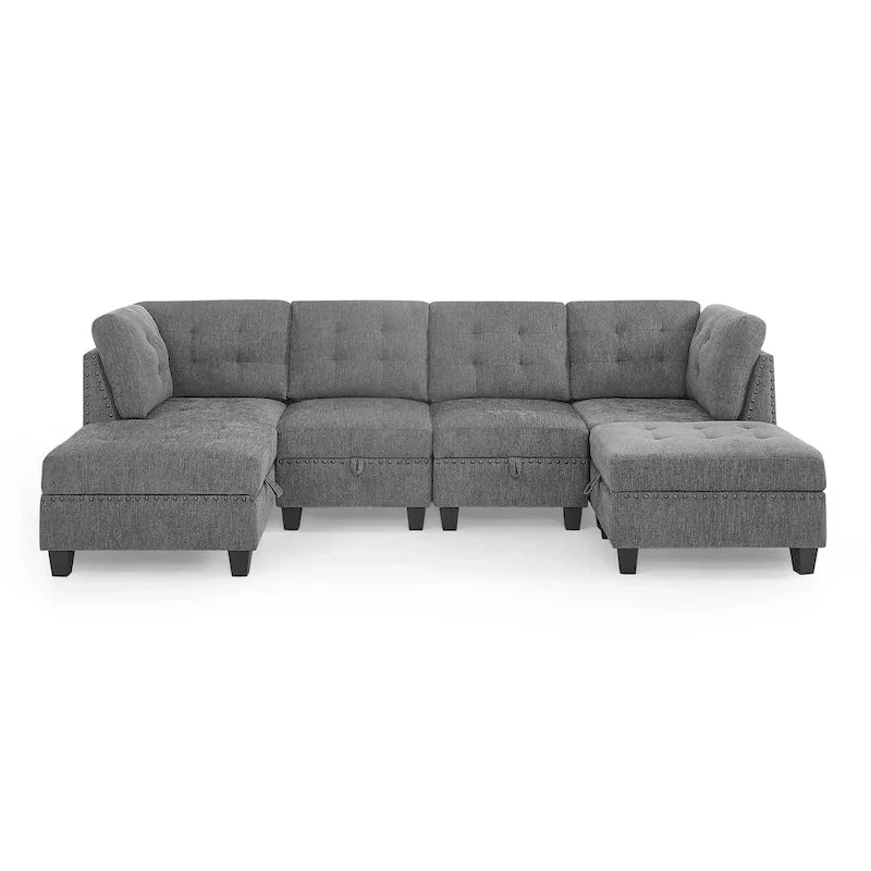DIY Combination Modular Sectional Sofa, Gray