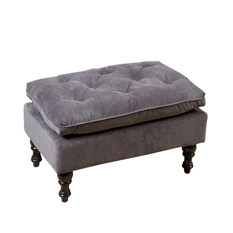 Jeremy Tufted Fabric Ottoman by Christopher Knight Home
