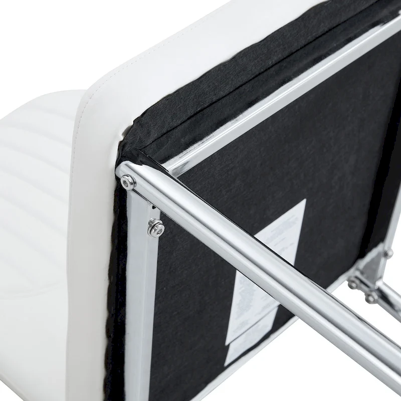 Set of 6 High Resilience Dining Chair with Metal Silver Leg