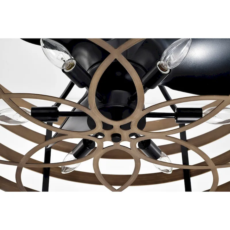 Alaina 24-inch 6 Lights 3 Blades Lighted Ceiling Fan with Remote