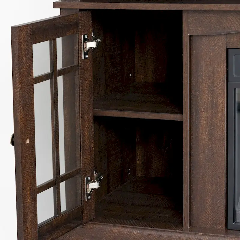 TV stand with electronic fireplace and remote control