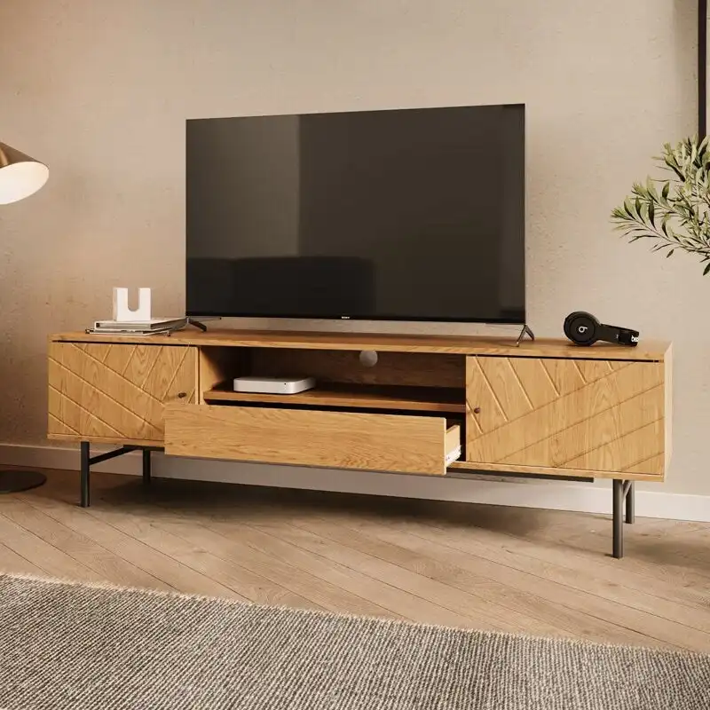 70.6 Media Console Oak Effect TV Stand
