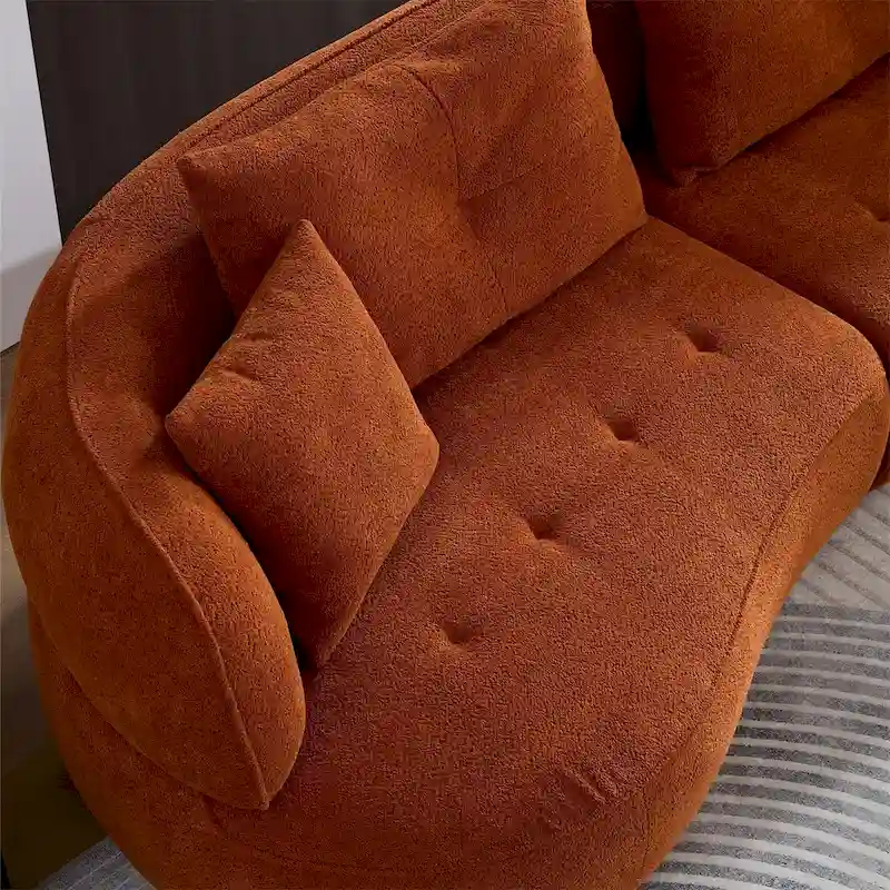 Sectional Sofa With Removable Pillows,Durable Fabric,Solid Wood Frame