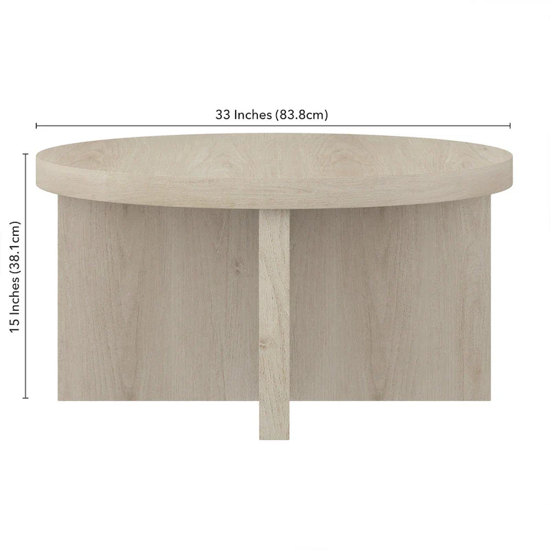 Elna 33  Wide Round Coffee Table - 33  Wide