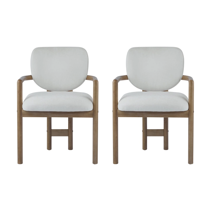 Upholstered Dining Chairs Set of 2, Side Chairs with Rubber Wood Legs, 300 LBS Weight Capacity