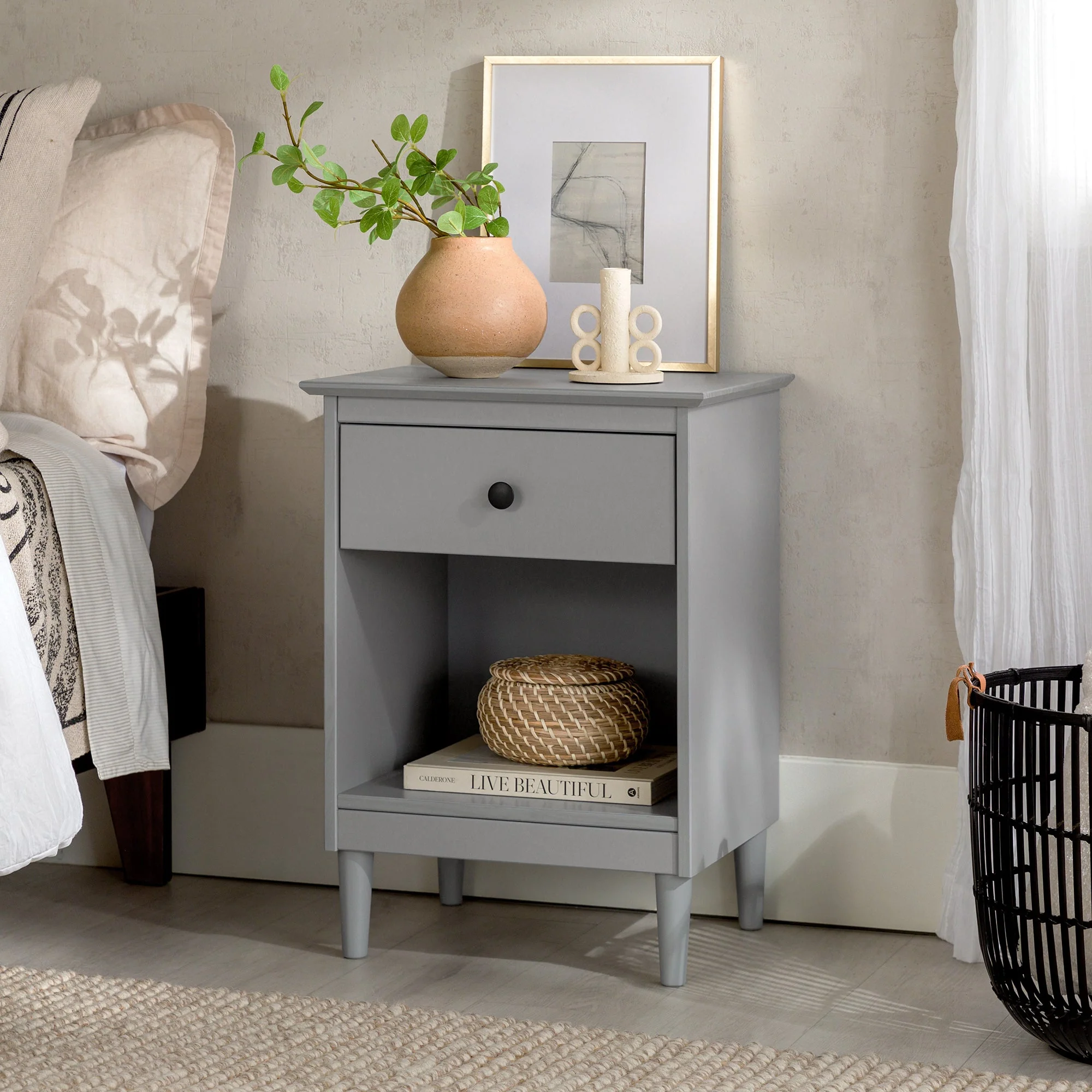 Spencer Solid Transitional Wood Nightstand