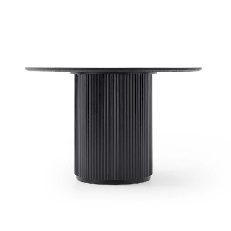 Black Round Dining Table,MDF handcraft Pedestal Dining Room Table