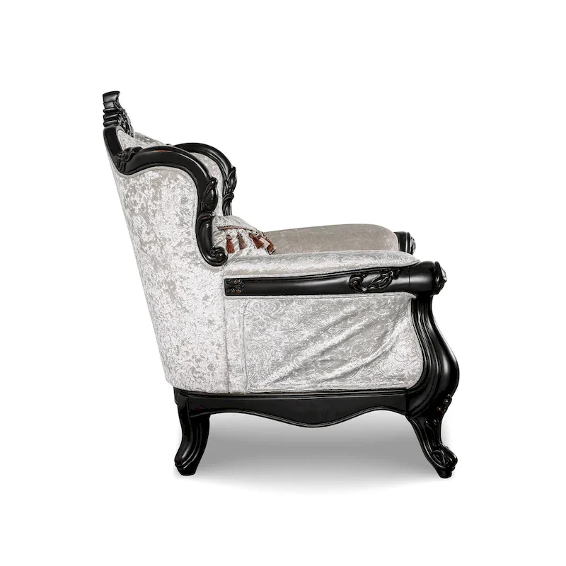 Furniture of America Clarissa Traditional Arm Chair with Button Tufted Back and Accent Pillow