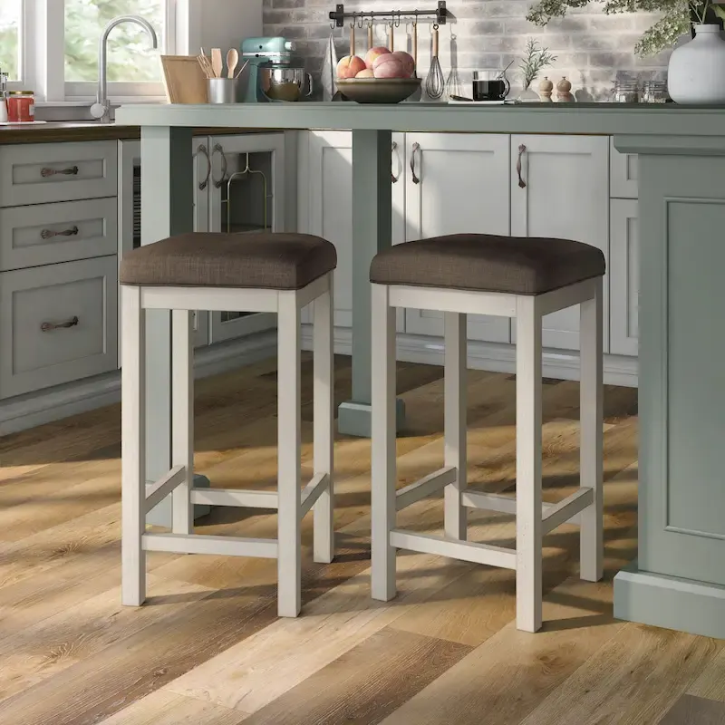 Milbain Farmhouse White Counter Height Stool (Set of 2) by Furniture of America