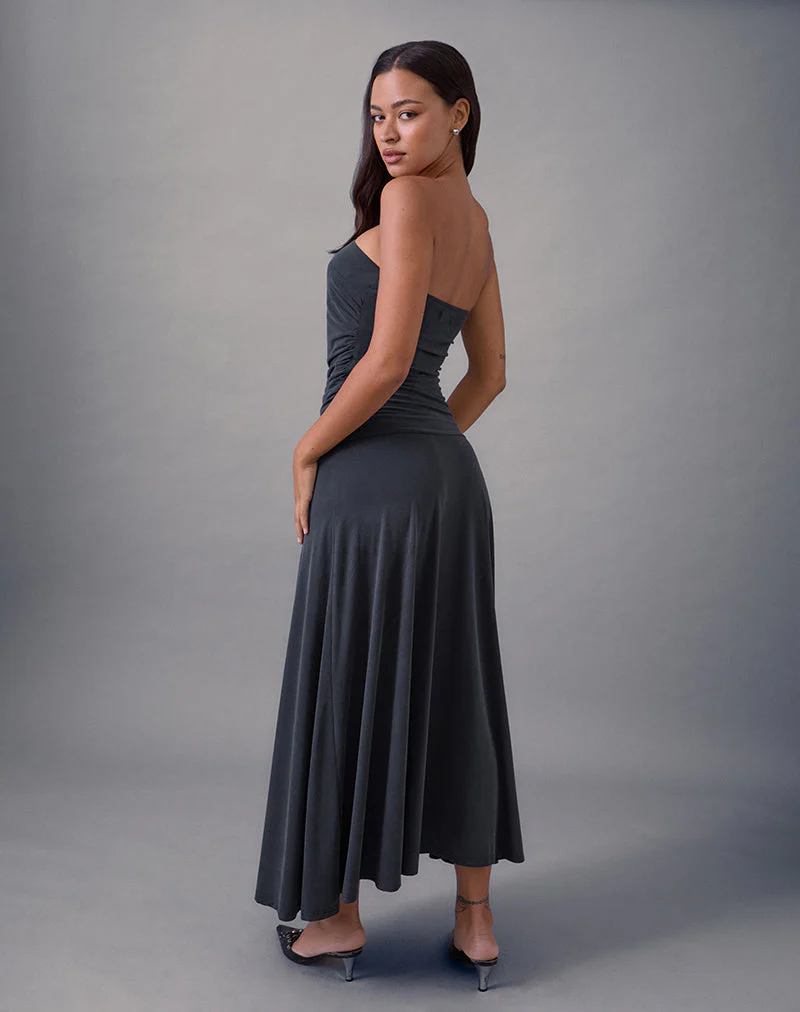 Darmi Maxi Dress in Cupro Granite