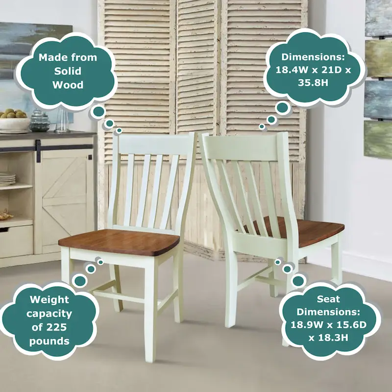 Quince Solid Wood Schoolhouse Chairs, Set of 2