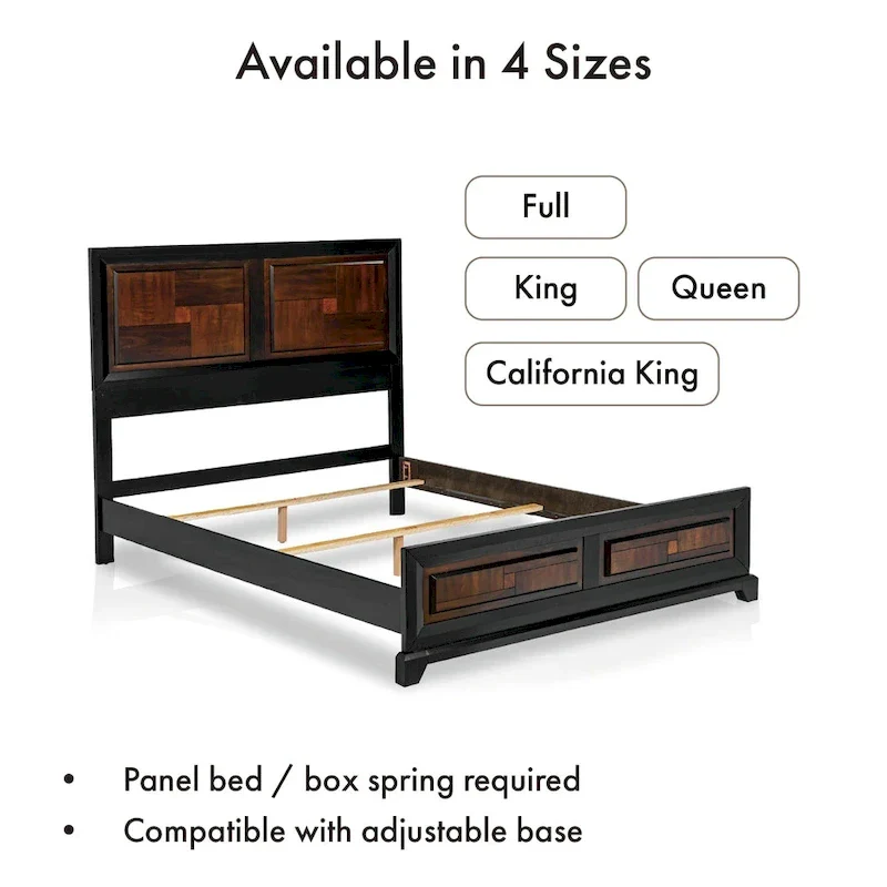 Jupa Transitional Walnut Wood 2-Piece Panel Bedroom Set by Furniture of America